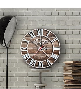 BK Gift Kişiye Özel Old Town Tasarımlı Ahşap Vintage Duvar Saati (30 Cm.) - 9