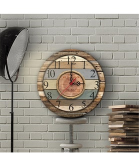 BK Gift Kişiye Özel Old Town Tasarımlı Vintage Ahşap Duvar Saati (30 Cm.) - 7