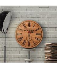 BK Gift Kişiye Özel Old Town Tasarımlı Vintage Ahşap Duvar Saati (30 Cm.) - 5