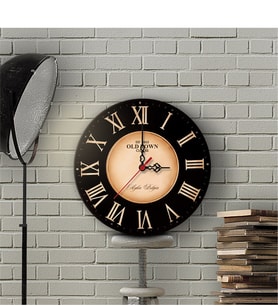 BK Gift Kişiye Özel Old Town Tasarımlı Vintage Ahşap Duvar Saati (30 Cm.) - 4
