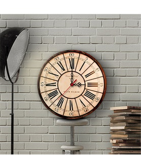 BK Gift Kişiye Özel Old Town Tasarımlı Vintage Ahşap Duvar Saati (30 Cm.) - 3