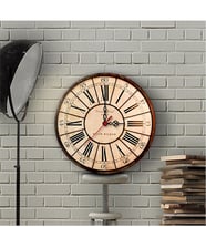 BK Gift Kişiye Özel Old Town Tasarımlı Vintage Ahşap Duvar Saati (30 Cm.) - 3