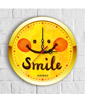 BK Gift Kişiye Özel Emoji Tasarımlı Ahşap Duvar Saati (30 Cm.) - 10