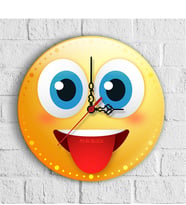 BK Gift Kişiye Özel Emoji Tasarımlı Ahşap Duvar Saati (30 Cm.) - 8