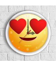 BK Gift Kişiye Özel Emoji Tasarımlı Ahşap Duvar Saati (30 Cm.) - 7
