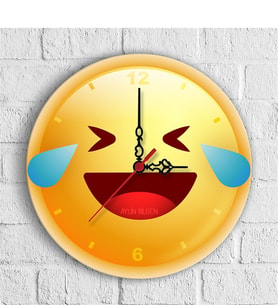 BK Gift Kişiye Özel Emoji Tasarımlı Ahşap Duvar Saati (30 Cm.) - 6