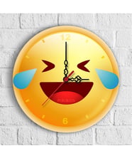 BK Gift Kişiye Özel Emoji Tasarımlı Ahşap Duvar Saati (30 Cm.) - 6