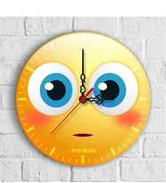 BK Gift Kişiye Özel Emoji Tasarımlı Ahşap Duvar Saati (30 Cm.) - 5