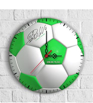 BK Gift Kişiye Özel Cristiano Ronaldo İmzalı Futbol Topu Tasarımlı Ahşap Duvar Saati (30 Cm.) - 2