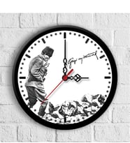 BK Gift Kişiye Özel Atatürk Tasarımlı Ahşap Duvar Saati (30 Cm.) - 4