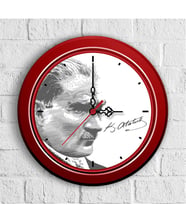 BK Gift Kişiye Özel Atatürk Tasarımlı Ahşap Duvar Saati (30 Cm.) - 3