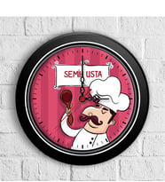 BK Gift Kişiye Özel Aşçı Tasarımlı Ahşap Duvar Saati (30 Cm.)