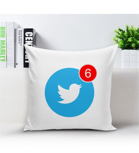 BK Gift Kişiye Özel Twitter Beyaz Yastık