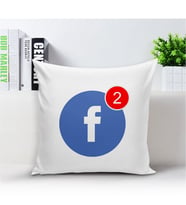 BK Gift Kişiye Özel Facebook Beyaz Yastık