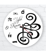 BK Gift Kişiye Özel Cam Duvar Saati (27 Cm.) - 025