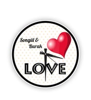 BK Gift Kişiye Özel Cam Duvar Saati (27 Cm.) - 023