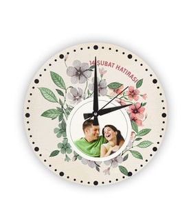 BK Gift Kişiye Özel Cam Duvar Saati (27 Cm.) - 008