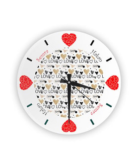 BK Gift Kişiye Özel Cam Duvar Saati (27 Cm.) - 007