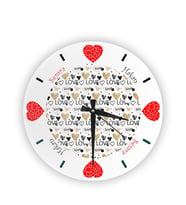 BK Gift Kişiye Özel Cam Duvar Saati (27 Cm.) - 007
