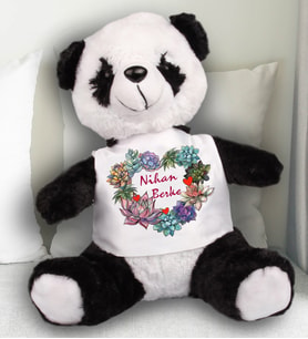Kişiye Özel Çiçekten Kalp Temalı Peluş Ayıcık 23Cm 81896 81896