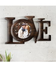 BK Gift Kişiye Özel Love Tasarımlı Ahşap Duvar Saati - 4