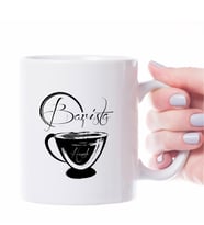 BK Gift Kişiye Özel Mesleki Barista Tasarımlı Beyaz Kupa Bardak - 2
