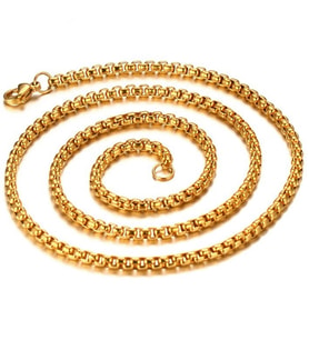 Chavin Gold Sarı 60 cm. 3 mm. Erkek Çelik Zincir ds50