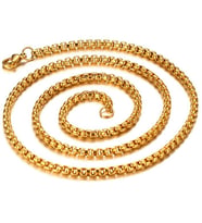 Chavin Gold Sarı 60 cm. 3 mm. Erkek Çelik Zincir ds50