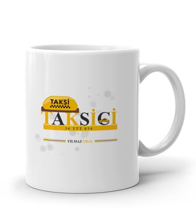 BK Gift Kişiye Özel Mesleki Taksici Tasarımlı Beyaz Kupa Bardak - 2