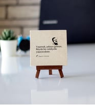 Yaşamak Şakaya Gelmez - Nazım Hikmet Doğal Taş Baskı 10x10cm
