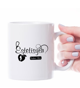 BK Gift Kişiye Özel Mesleki Estetisyen Tasarımlı Beyaz Kupa Bardak - 3
