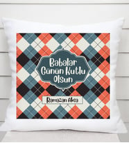 Babalar Günü Kareli İsimli Kare Yastık