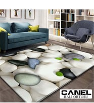 Canel Çakıl Taşlı  3D Lastikli Halı Örtüsü Halı Kılıfı 200X300cm
