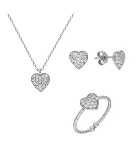 Gümüş Kalp Set EG0455S
