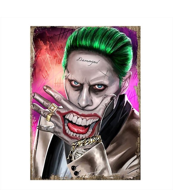 Ahşap Tablo Yeşil Saçlı Joker- Çiçeksepeti