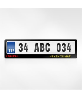 BK Gift Kişiye Özel İsimli Isuzu Logolu Plakalık