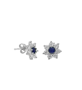 Gümüş Lacivert Yıldız Küpe EG0258