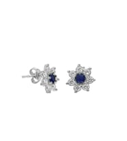 Gümüş Lacivert Yıldız Küpe EG0258