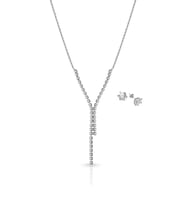 Gümüş Kaplama Su Yolu Kolye Küpe Set Ps0795