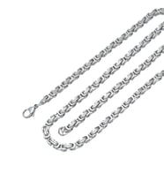 Chavin 4 mm. 60 cm. Kral Çelik Erkek Zincir Gri Renk as62-4