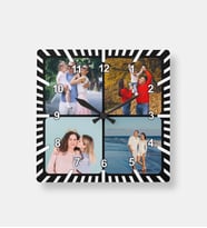 Kişiye Özel 4 Fotoğraflı Kare Duvar Saati