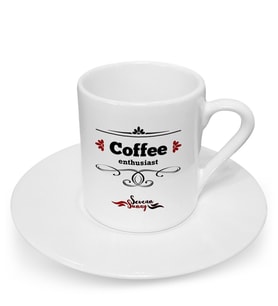 BK Gift Kişiye Özel Kahve Tutkunu Tasarımlı Türk Kahvesi Fincanı - 2