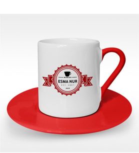 BK Gift Kişiye Özel İsimli Kırmızı Türk Kahvesi Fincanı - 2