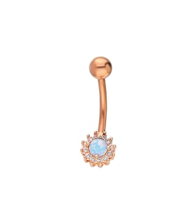 Chavin Orjinal Mavi Opal Taşlı Göbek Piercing dt89mv