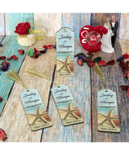 Ahşap Kitap Ayracı Nikah Şekeri Magneti 5X15Cm 20 Adet Km21-1099