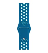 Apple Watch 42 Mm Spor Delikli Kordon Silikon Kayış Mavi