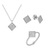 Gümüş Geometrik Set EG0458S