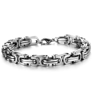 Chavin Kalın Kral Model 8 mm. Gri Çelik Erkek Bileklik df14slv
