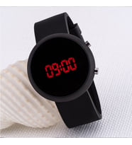 Dijital Led Tasarım Siyah Renkli Silikon Kordonlu Unisex Kol Saati ST-303518