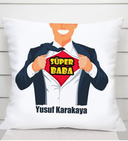 Süper Baba İsimli Kare Yastık